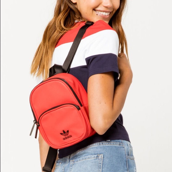 Adidas originals PU leather mini red backpack